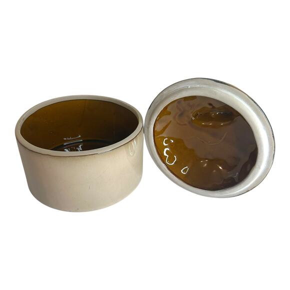 Vintage Winter Cardinal Scene Lidded Ceramic Porcelain Canister Trinket Box - Picture 4 of 10